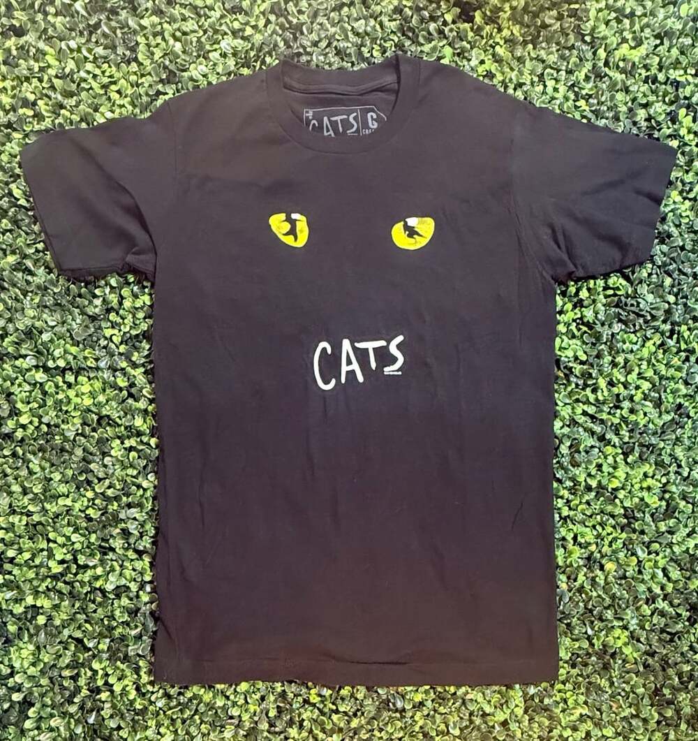 Cats Broadway Musical Graphic T-Shirt with Cat Eyes Design